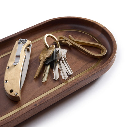 The Valet Tray in Walnut and Brass