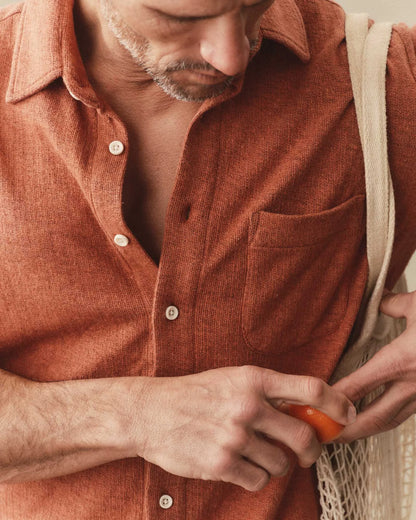 The Short Sleeve California in Heather Driftwood Double Knit