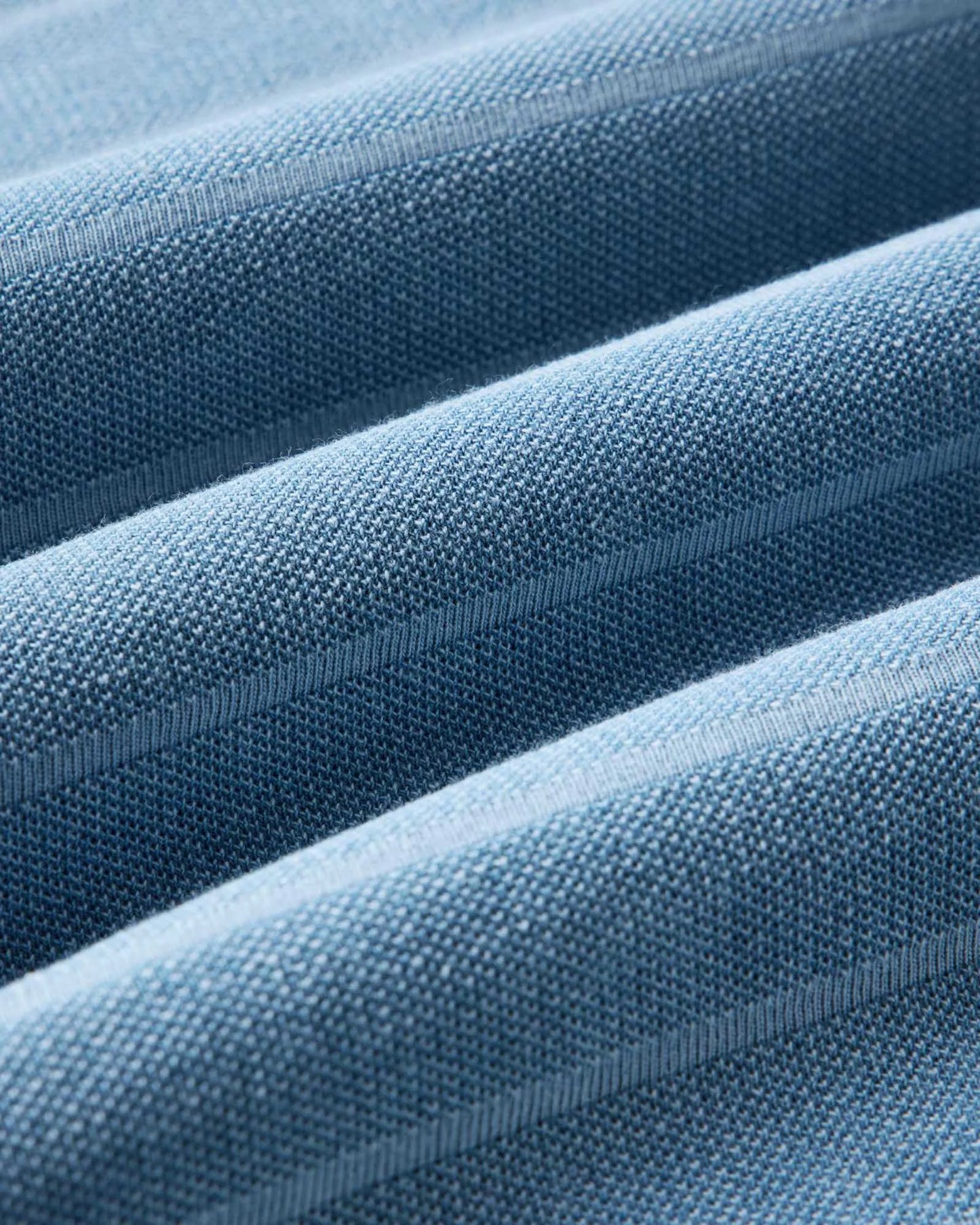The Pacific Polo in Washed Indigo Pique Stripe
