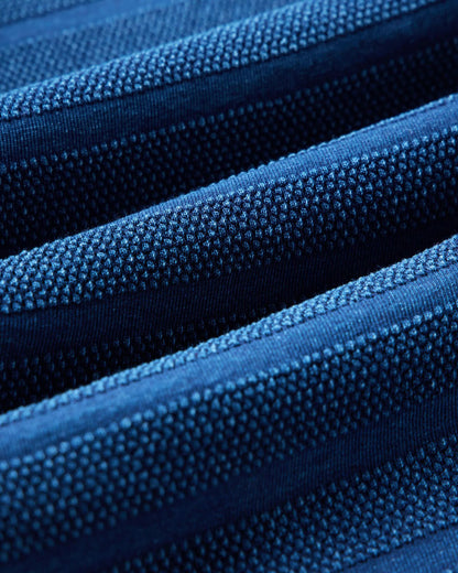 The Bywater Polo in Rinsed Indigo Knit Stripe