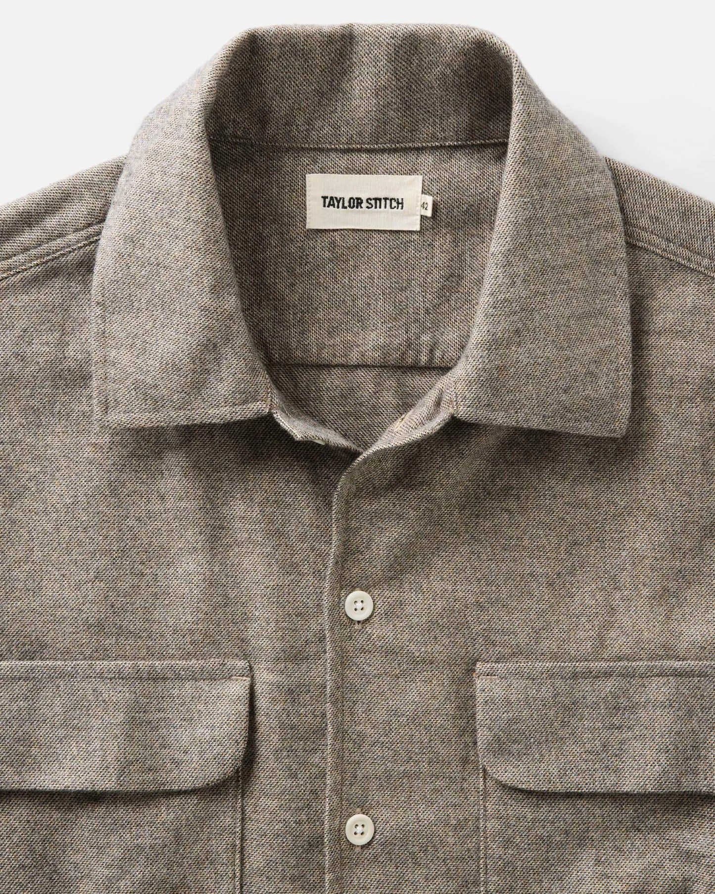 The Shore Shirt in Driftwood Portuguese Mouline Flannel