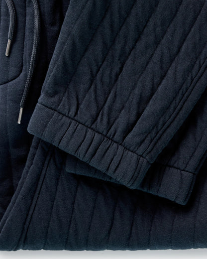 The Apres Pant in Heather Midnight Quilted Jersey