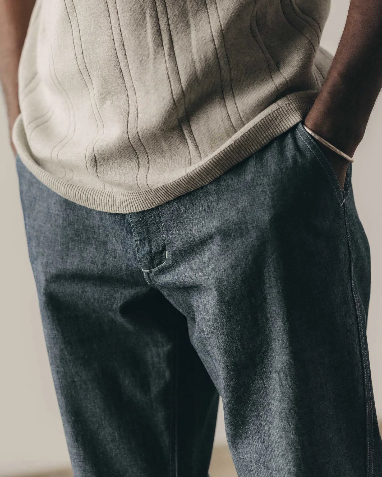 The Easy Pant in Washed Indigo Chambray