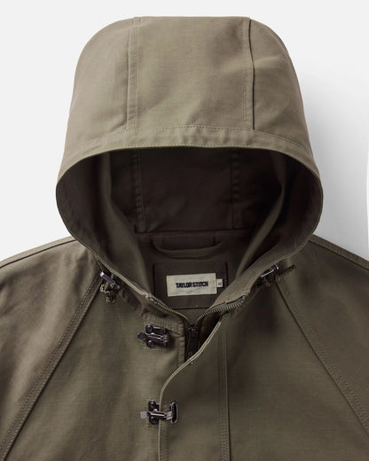 The Hatteras Anorak in Fatigue Olive Dry Wax Canvas