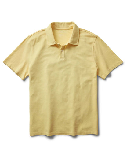 The Cotton Hemp Polo in Straw Pique