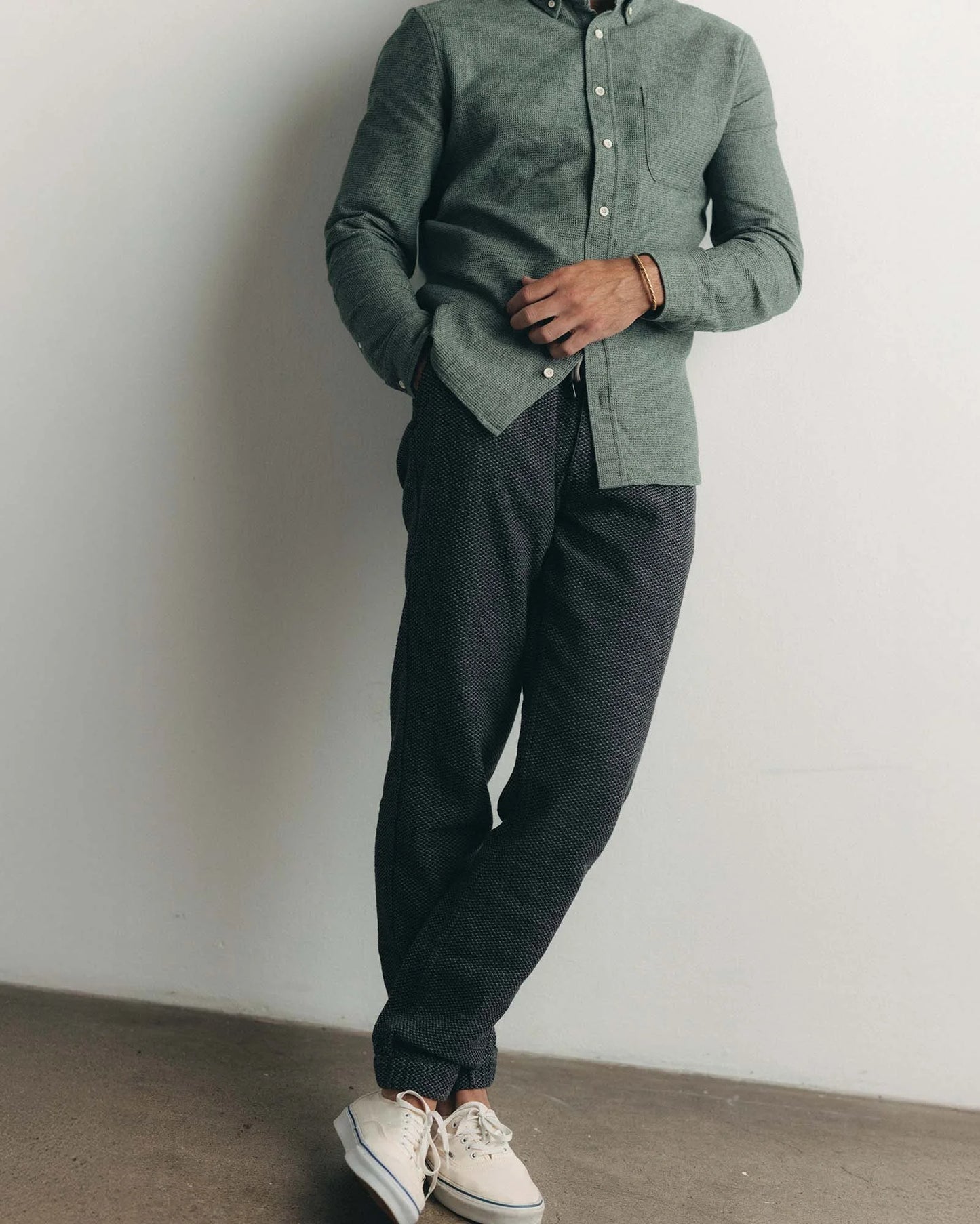 The Apres Pant in Charcoal Sashiko