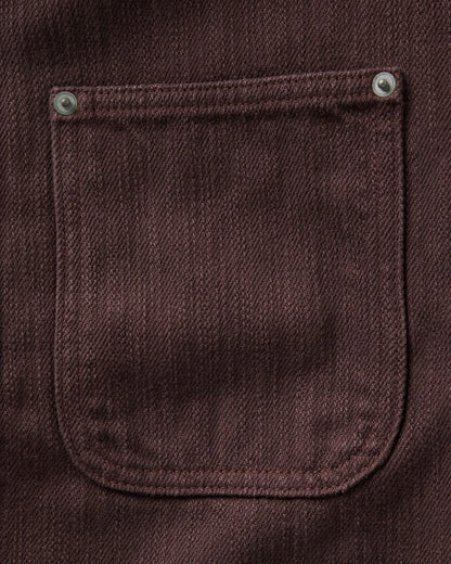 The Milton Overshirt in Burgundy Slub Denim