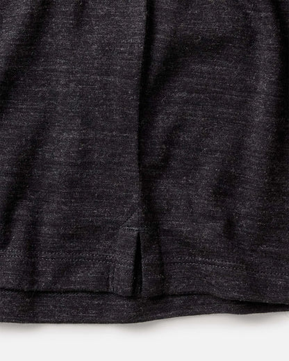 The Merino Polo in Heather Black