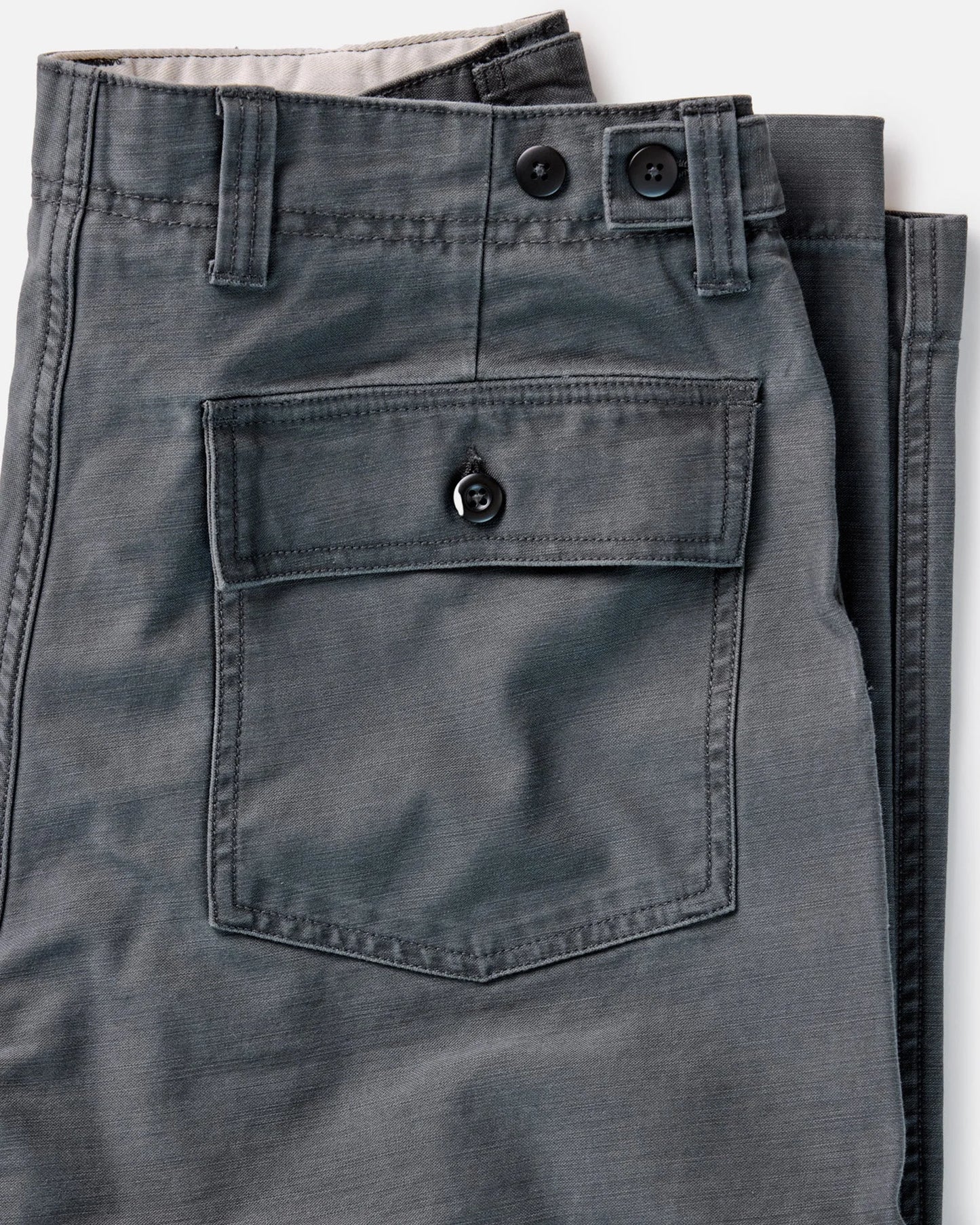 The Surplus Pant in Faded Black Reverse Sateen