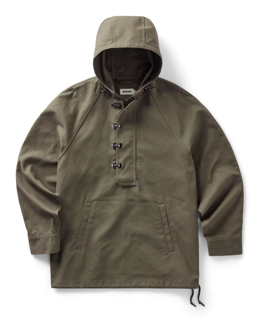 The Hatteras Anorak in Fatigue Olive Dry Wax Canvas