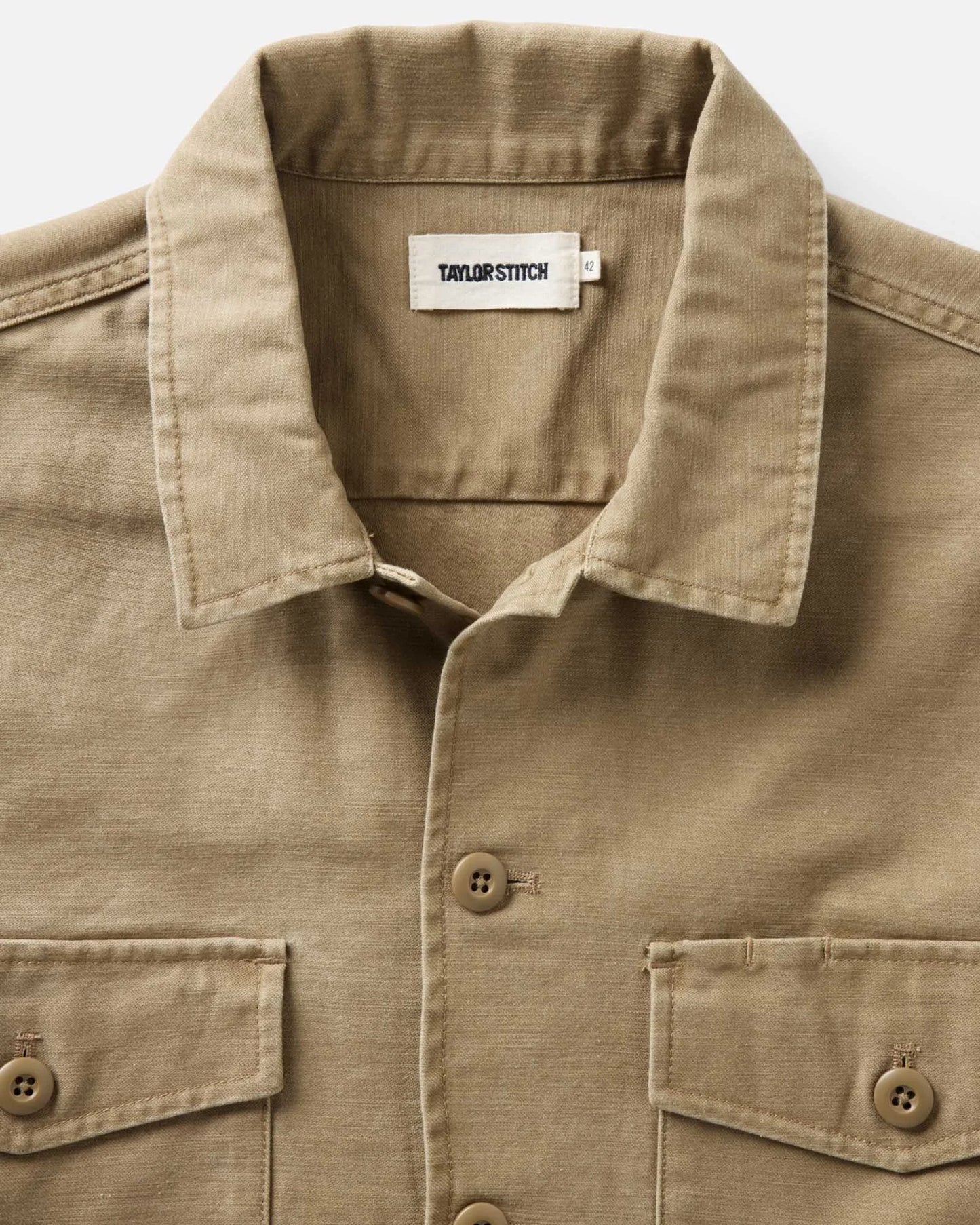 The Surplus Shirt in Field Khaki Reverse Sateen