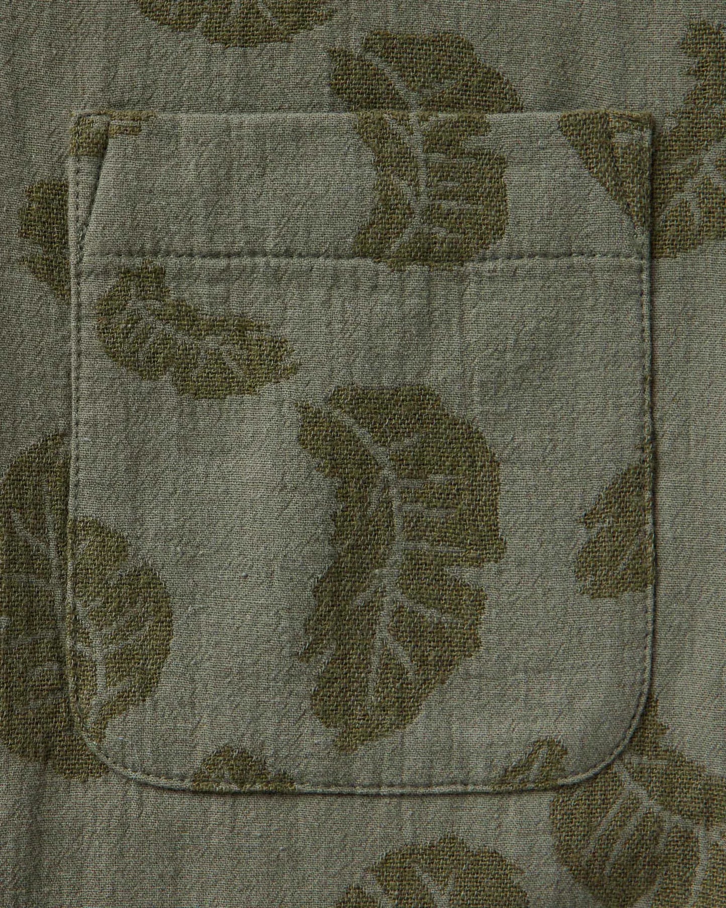 The Hawthorne Shirt in Burnt Olive Floral Jacquard