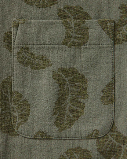 The Hawthorne Shirt in Burnt Olive Floral Jacquard