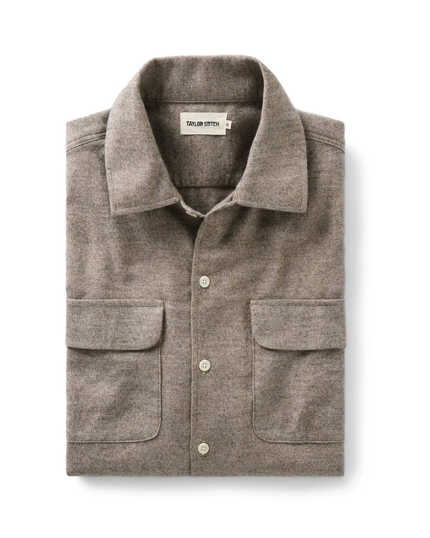 The Shore Shirt in Driftwood Portuguese Mouline Flannel