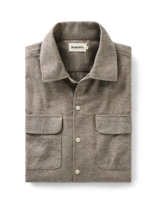 The Shore Shirt in Driftwood Portuguese Mouline Flannel