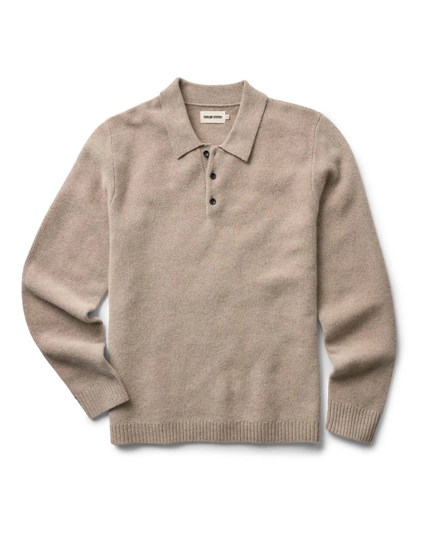 The Newton Sweater Polo in Heather Oatmeal