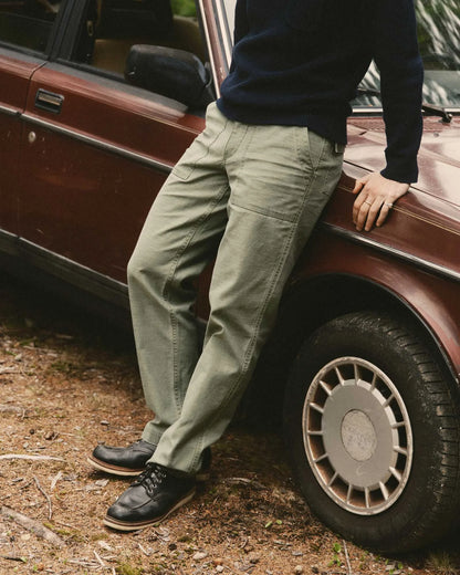 The Surplus Pant in Field Olive Reverse Sateen