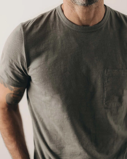 The Slub Tee in Smoked Olive