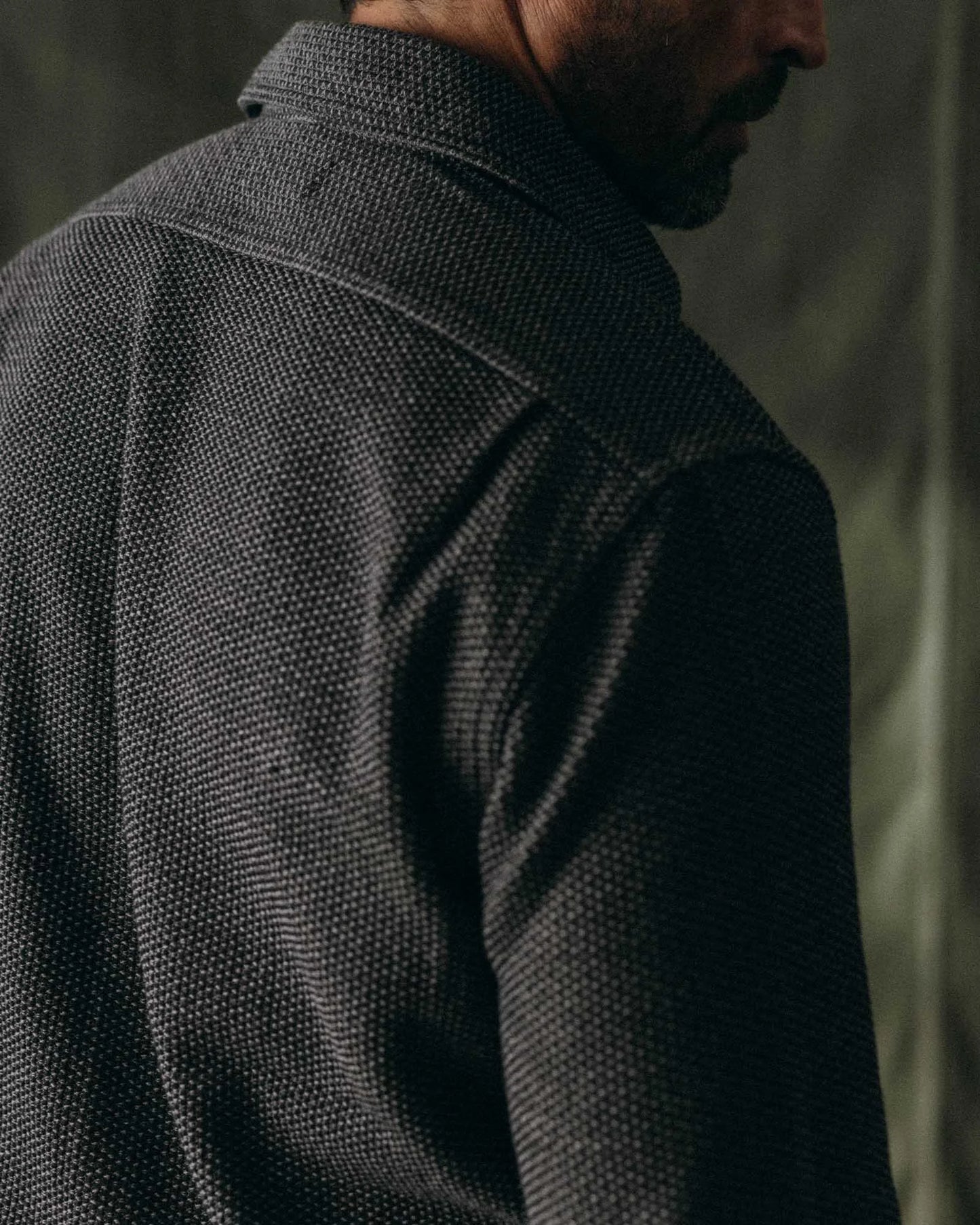 The Utility Shirt in Charcoal Sashiko