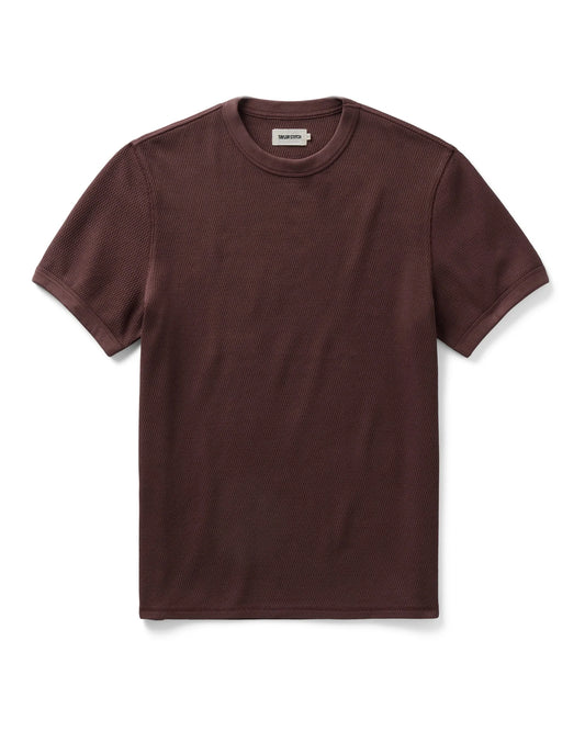 The Organic Cotton Short Sleeve Crew in Burgundy Waffle