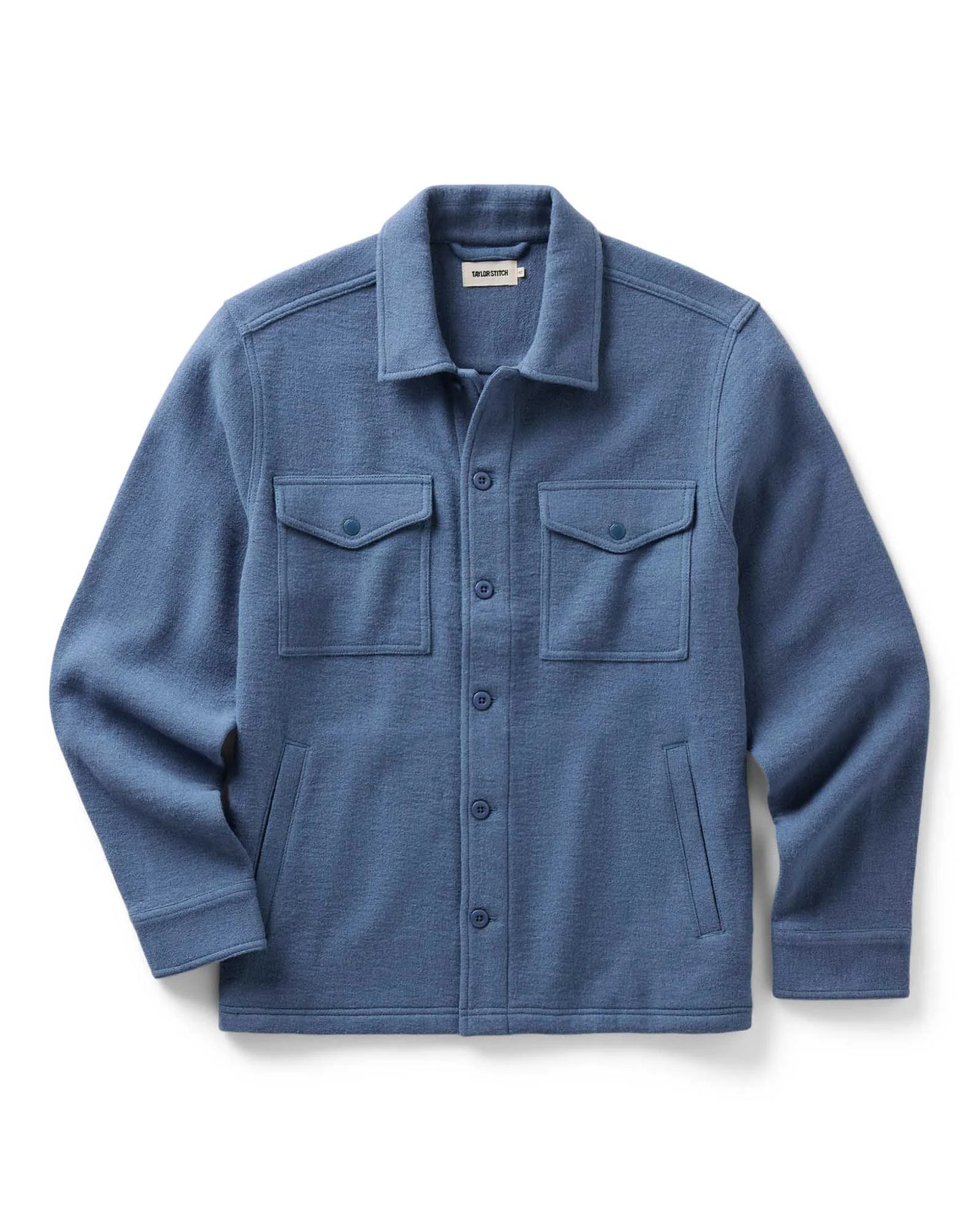 The Kenne Shirt Jacket in Blue Fog Cotton Wool Crepe