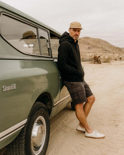 The Sunset Hoodie in Black Indigo Terry