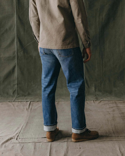 The Straight Jean in Mid Wash Organic Selvedge