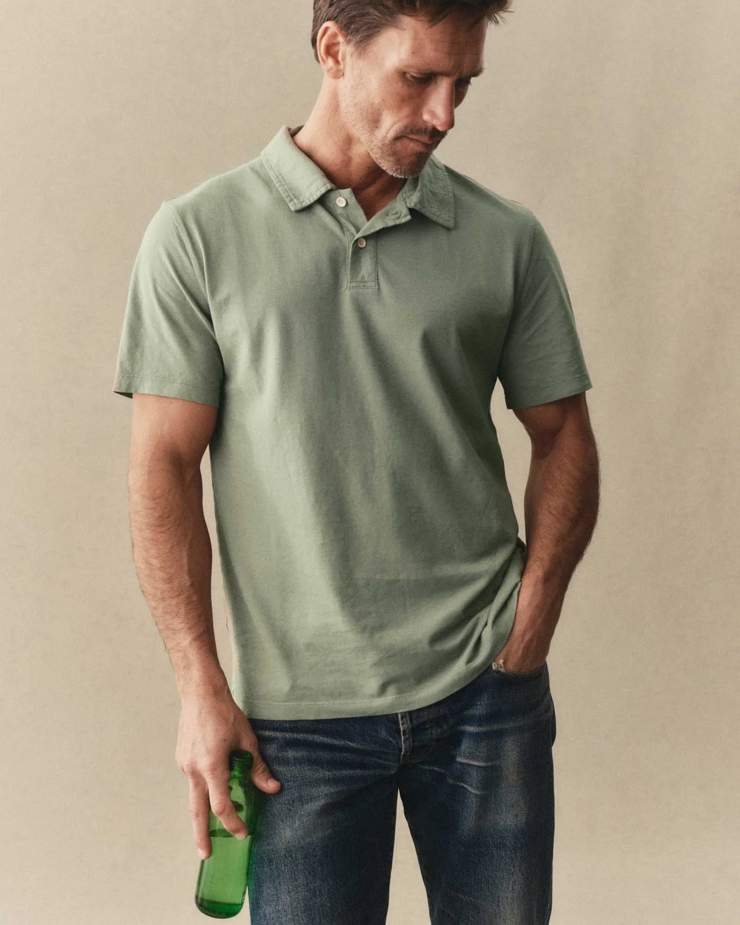 The Cotton Hemp Polo in Sage