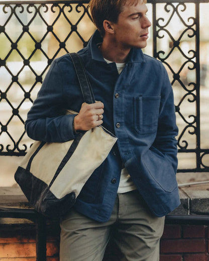 The Schooner Tote in Seeded Natural Chipped Canvas
