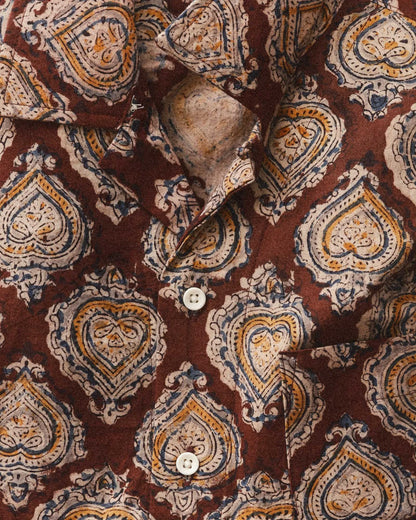 The Hawthorne Shirt in Sangria Block Print