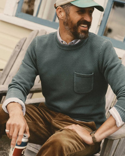 The Crawford Crew Sweater in Faded Spruce