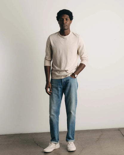 The Organic Cotton Long Sleeve Tee in Heather Oat
