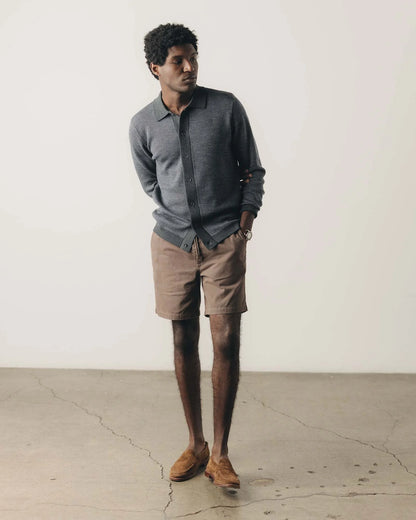 The Nichols Polo in Navy Birdseye Merino