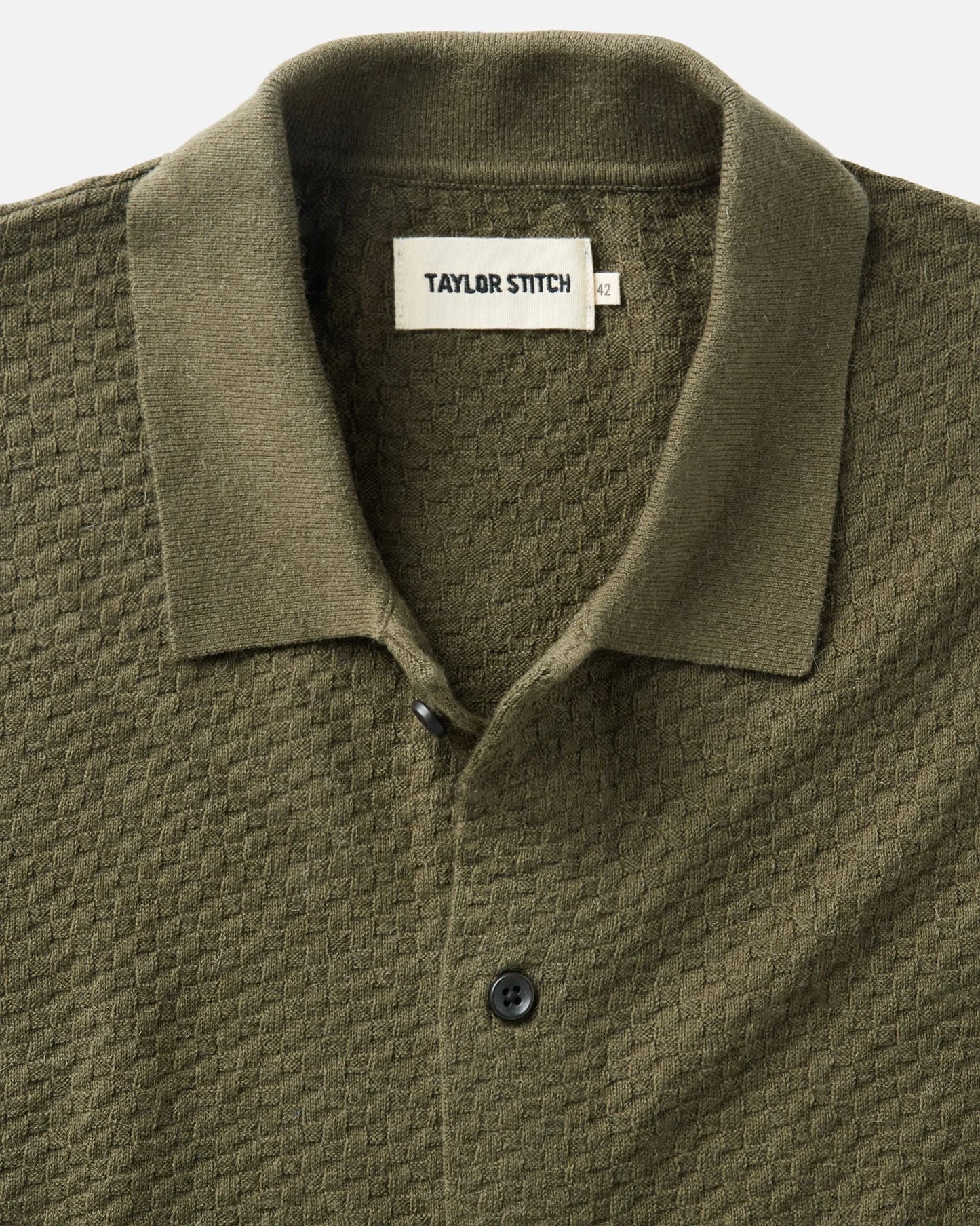 The Arlo Sweater Polo in Cilantro Texture Knit