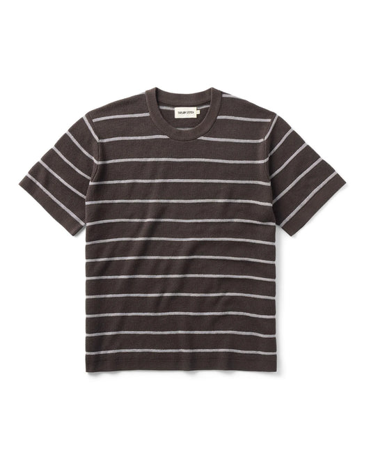 The Brody Sweater Tee in Espresso Stripe