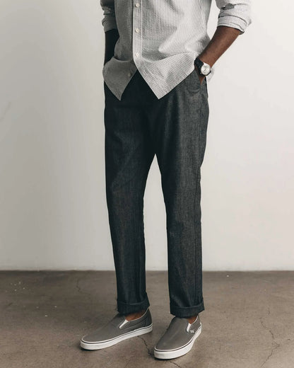 The Easy Pant in Black Indigo Chambray
