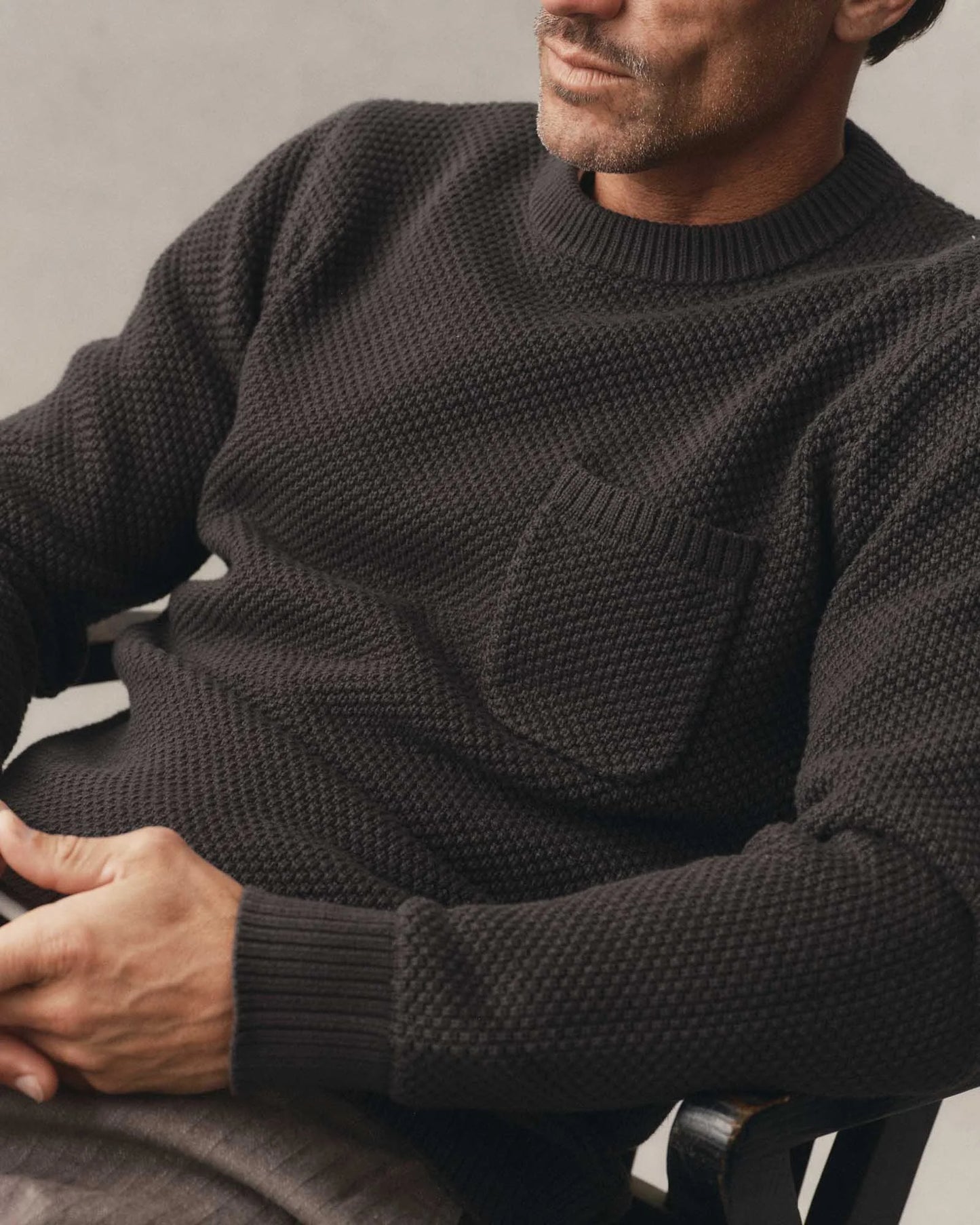 The Crawford Crew Sweater in Charcoal