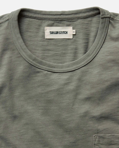 The Slub Tee in Smoked Olive
