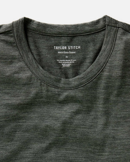 The Merino Tee in Heather Army