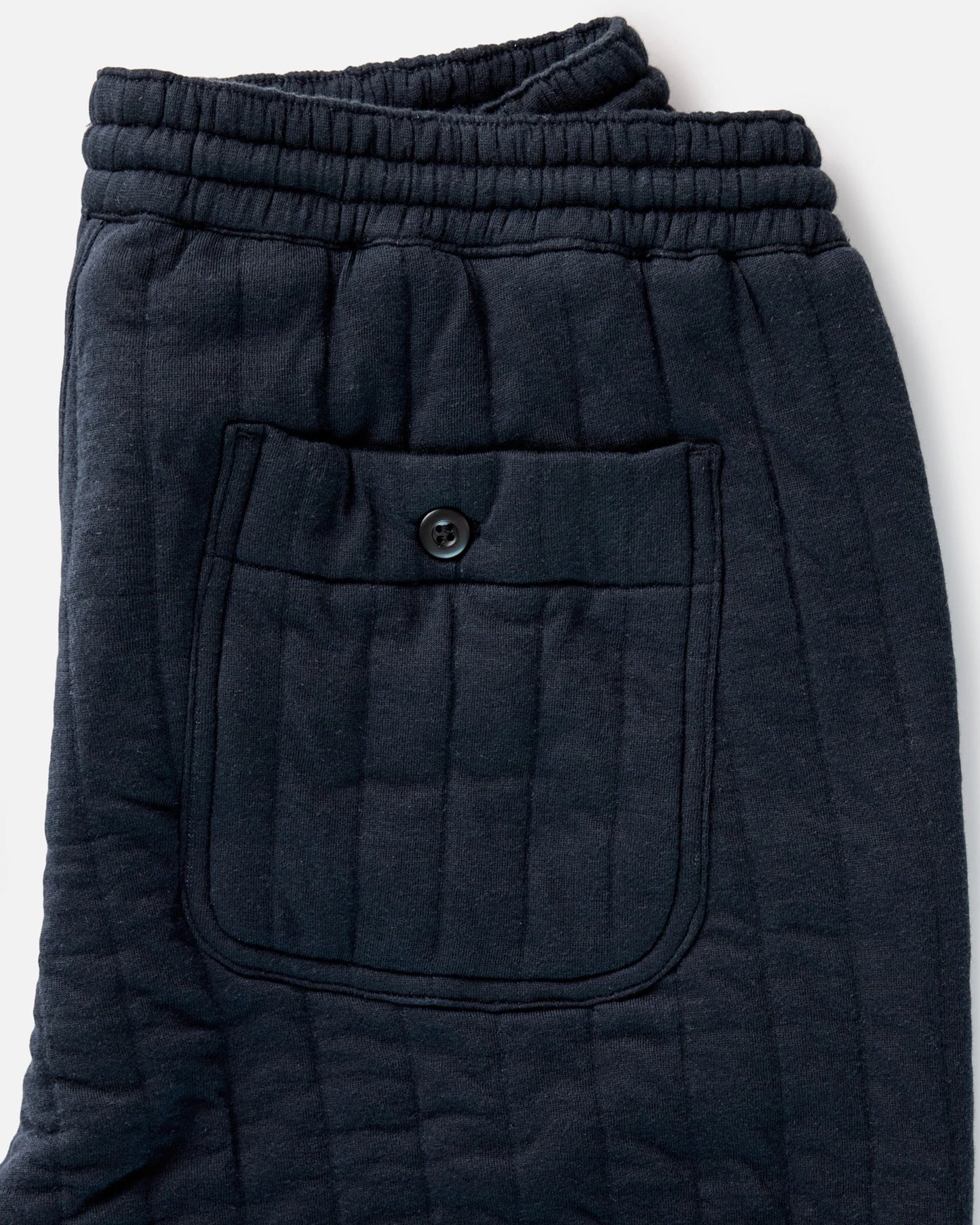 The Apres Pant in Heather Midnight Quilted Jersey