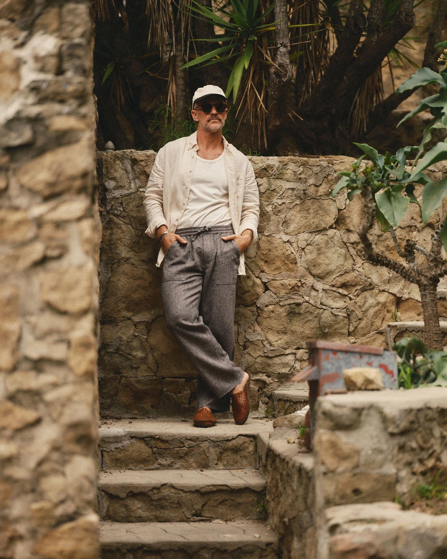 The Breakwater Pant in Grey Marl Hemp