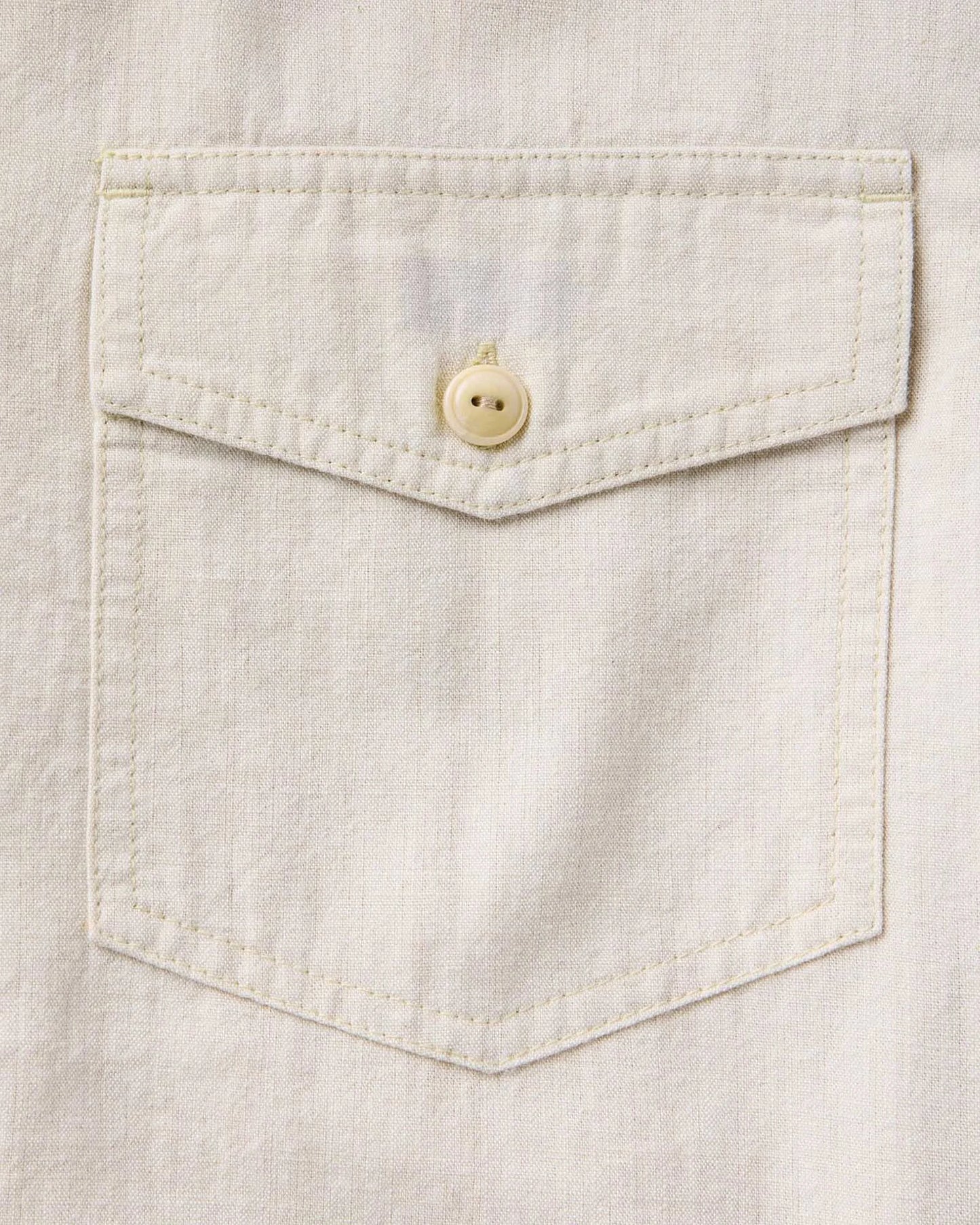 The Short Sleeve Crew Shirt in Natural Chambray