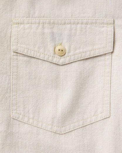 The Short Sleeve Crew Shirt in Natural Chambray