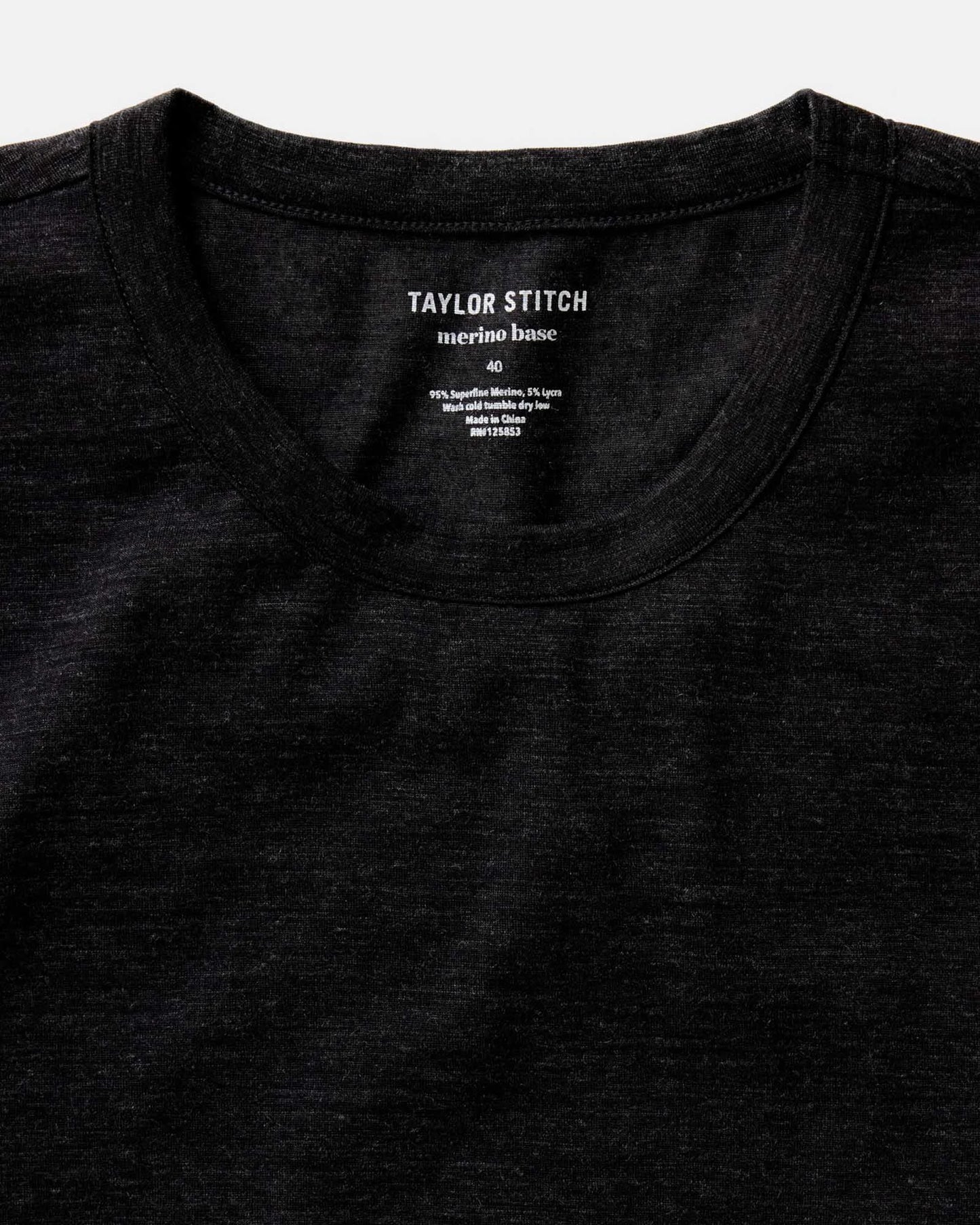 The Merino Tee in Heather Black