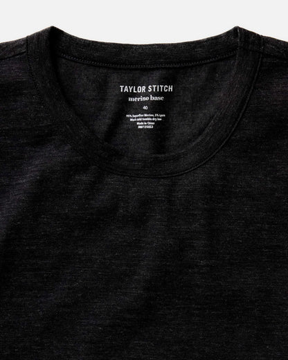 The Merino Tee in Heather Black