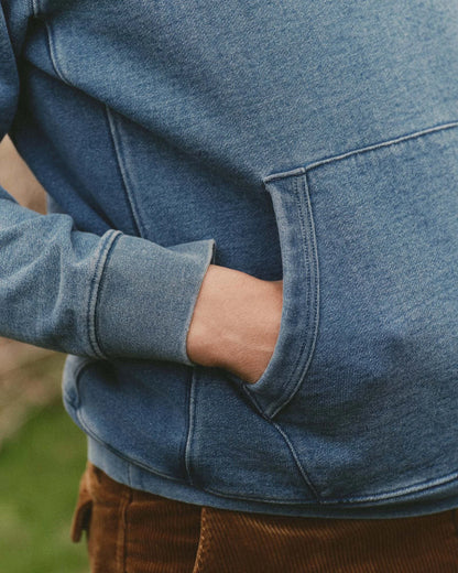 The Sunset Hoodie in Washed Indigo Terry