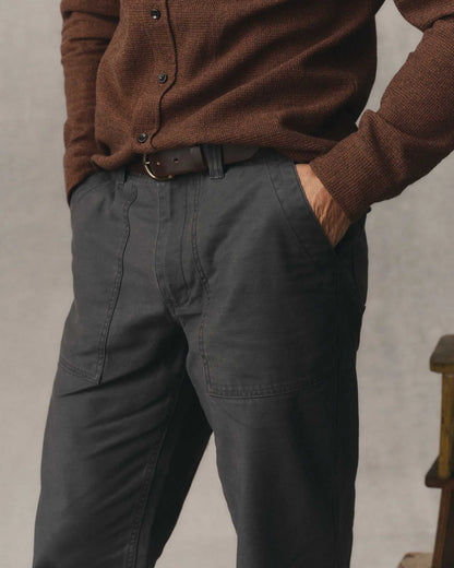 The Surplus Pant in Faded Black Reverse Sateen