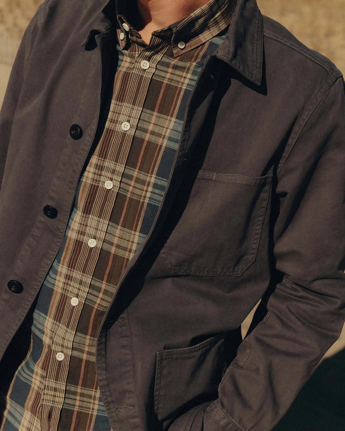 The Ojai Jacket in Organic Charcoal Foundation Twill