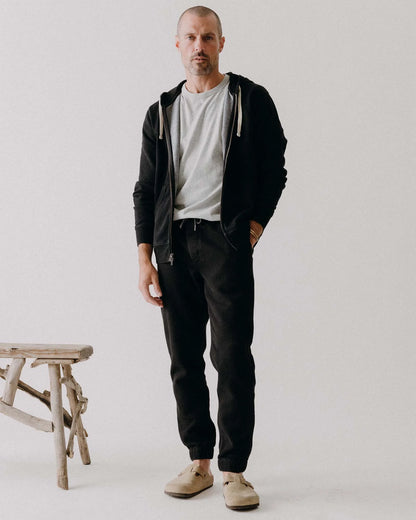 The Apres Pant in Black Indigo Sashiko