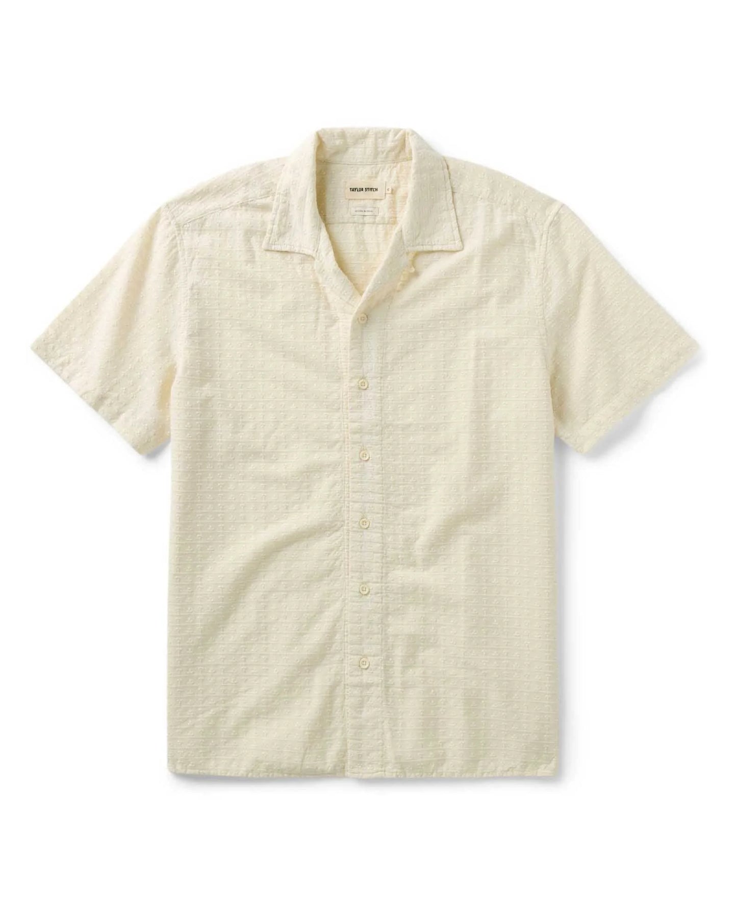 The Davis Shirt in Vintage White Embroidered Stripe